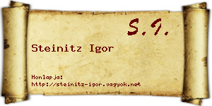 Steinitz Igor névjegykártya