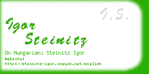 igor steinitz business card